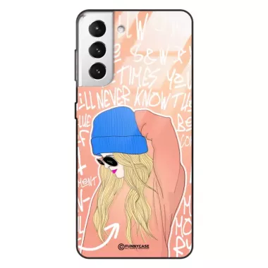 Etui Black Case Glass Hipster Babe do SAMSUNG S21 PLUS 5G Lifestyle ST_HIB114