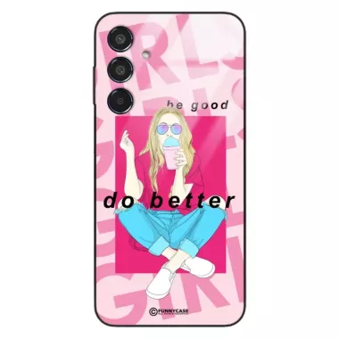 Etui Black Case Glass Hipster Babe do SAMSUNG M35 5G Styl Fashion ST_HIB117