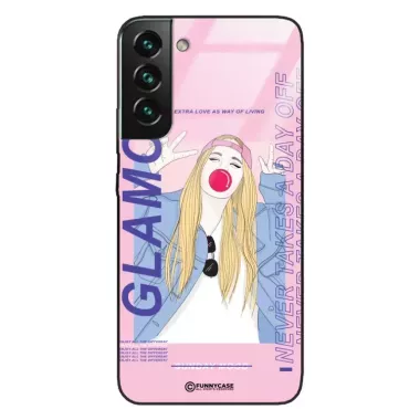 Etui Black Case Glass Hipster Babe do SAMSUNG S22 PLUS Glamour ST_HIB118