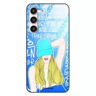 Etui Black Case Glass Hipster Babe do SAMSUNG S23 PLUS Girl Power ST_HIB113