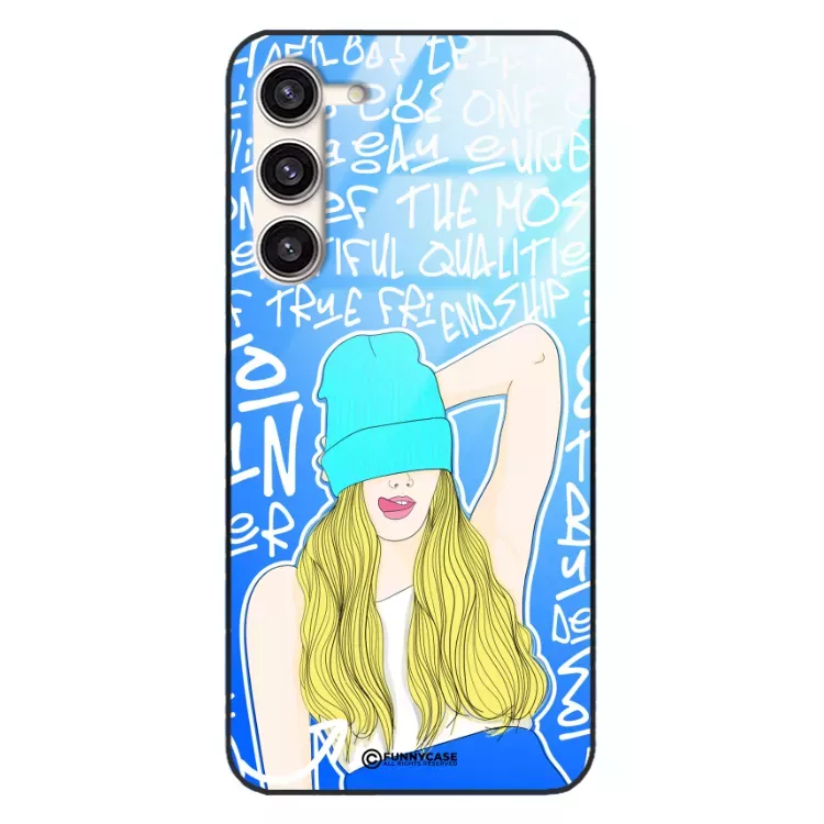Etui Black Case Glass Hipster Babe do SAMSUNG S23 PLUS Girl Power ST_HIB113