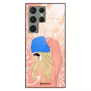 Etui Black Case Glass Hipster Babe do SAMSUNG S23 ULTRA Lifestyle ST_HIB114