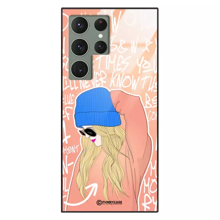 Etui Black Case Glass Hipster Babe do SAMSUNG S23 ULTRA Lifestyle ST_HIB114