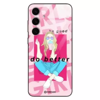 Etui Black Case Glass Hipster Babe do SAMSUNG S24 PLUS 5G Styl Fashion ST_HIB117