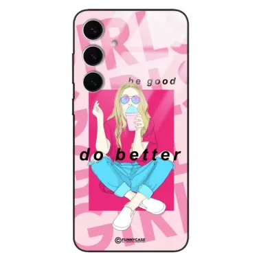 Etui Black Case Glass Hipster Babe do SAMSUNG S24 PLUS 5G Styl Fashion ST_HIB117