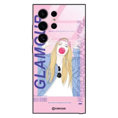 Etui Black Case Glass Hipster Babe do SAMSUNG S24 ULTRA Glamour ST_HIB118