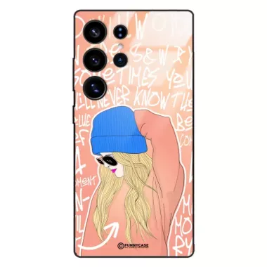 Etui Black Case Glass Hipster Babe do SAMSUNG S25 ULTRA Lifestyle ST_HIB114