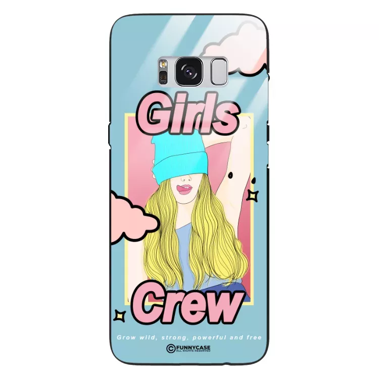 Etui Black Case Glass Hipster Babe do SAMSUNG S8 Girl Power Pop Art. ST_HIB115