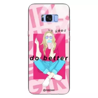 Etui Black Case Glass Hipster Babe do SAMSUNG S8 PLUS Styl Fashion ST_HIB117