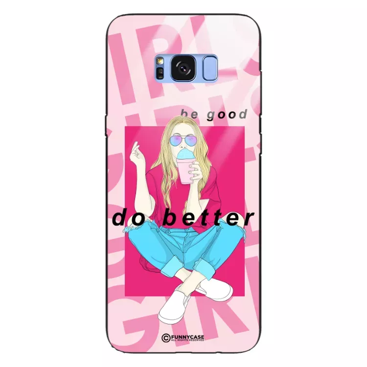 Etui Black Case Glass Hipster Babe do SAMSUNG S8 PLUS Styl Fashion ST_HIB117