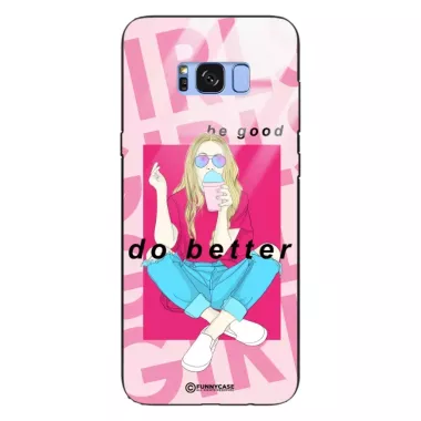 Etui Black Case Glass Hipster Babe do SAMSUNG S8 PLUS Styl Fashion ST_HIB117
