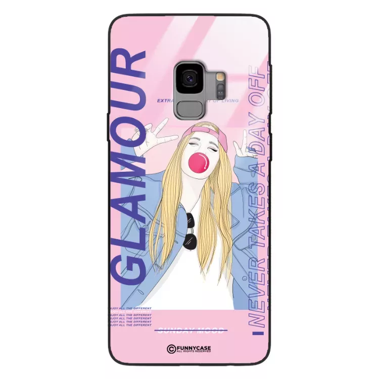Etui Black Case Glass Hipster Babe do SAMSUNG S9 Glamour ST_HIB118