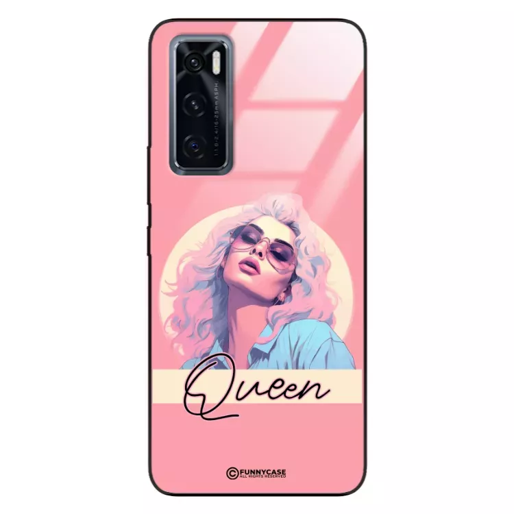 Etui Black Case Glass Hipster Babe do VIVO V20SE Glamour Queen ST_HIB100