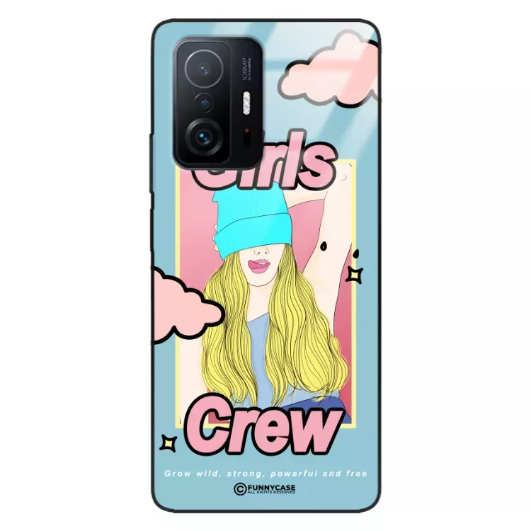 Etui Black Case Glass Hipster Babe do XIAOMI 11T Girl Power Pop Art. ST_HIB115
