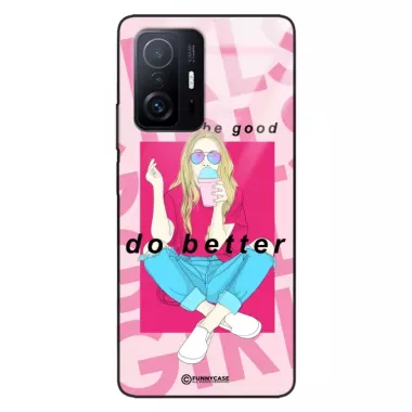 Etui Black Case Glass Hipster Babe do XIAOMI 11T 5G Styl Fashion ST_HIB117