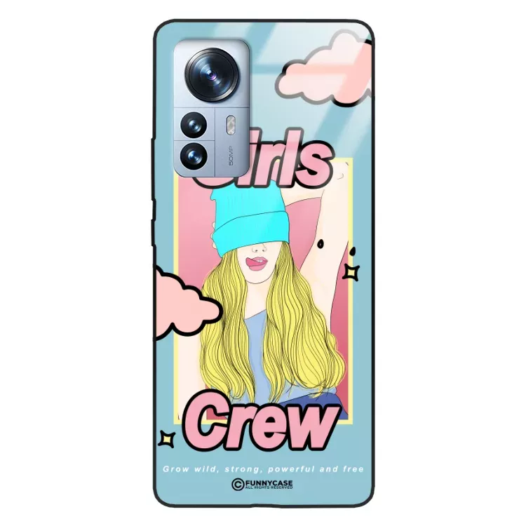 Etui Black Case Glass Hipster Babe do XIAOMI 12 PRO Girl Power Pop Art. ST_HIB115