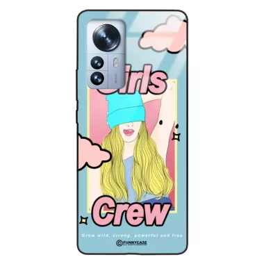 Etui Black Case Glass Hipster Babe do XIAOMI 12 PRO Girl Power Pop Art. ST_HIB115