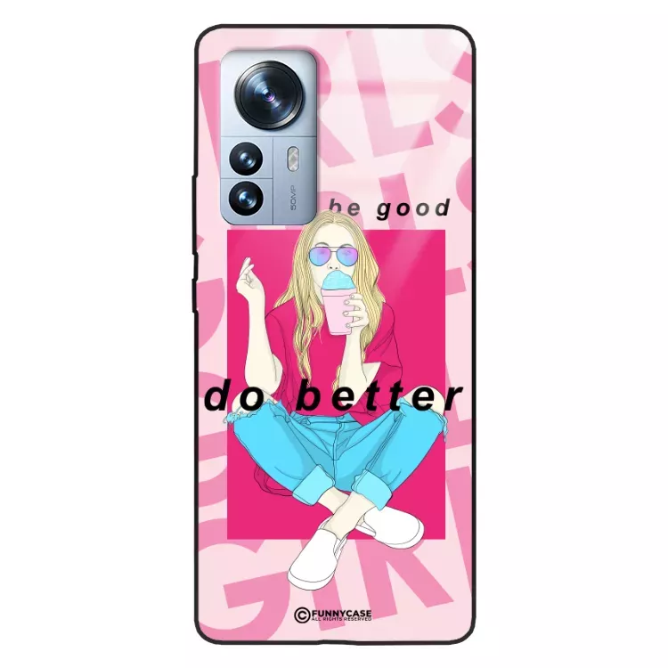 Etui Black Case Glass Hipster Babe do XIAOMI 12 PRO 5G Styl Fashion ST_HIB117