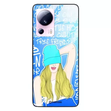 Etui Black Case Glass Hipster Babe do XIAOMI 13 LITE Girl Power ST_HIB113