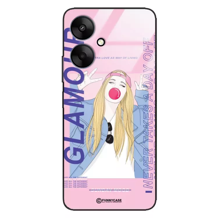 Etui Black Case Glass Hipster Babe do XIAOMI REDMI 13C 5G Glamour ST_HIB118