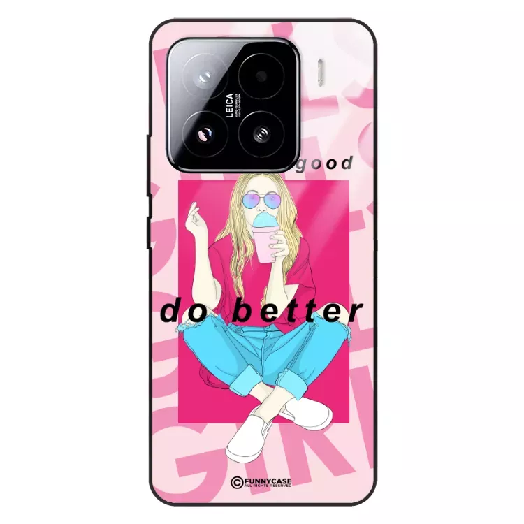 Etui Black Case Glass Hipster Babe do XIAOMI 15 PRO 5G Styl Fashion ST_HIB117