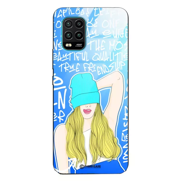 Etui Black Case Glass Hipster Babe do XIAOMI Mi 10 LITE Girl Power ST_HIB113