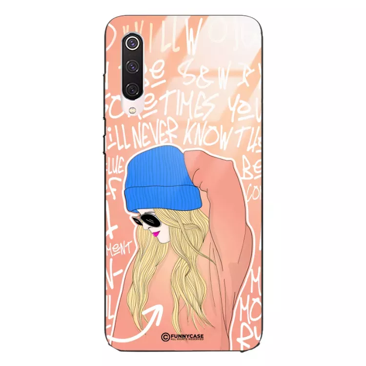 Etui Black Case Glass Hipster Babe do XIAOMI Mi 9 PRO  Lifestyle ST_HIB114