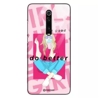 Etui Black Case Glass Hipster Babe do XIAOMI Mi 9T Styl Fashion ST_HIB117