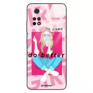 Etui Black Case Glass Hipster Babe do XIAOMI POCO M4 PRO 4G Styl Fashion ST_HIB117