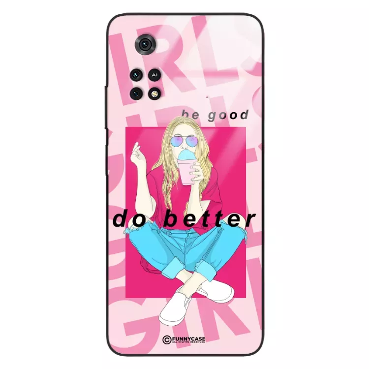 Etui Black Case Glass Hipster Babe do XIAOMI POCO M4 PRO 4G Styl Fashion ST_HIB117