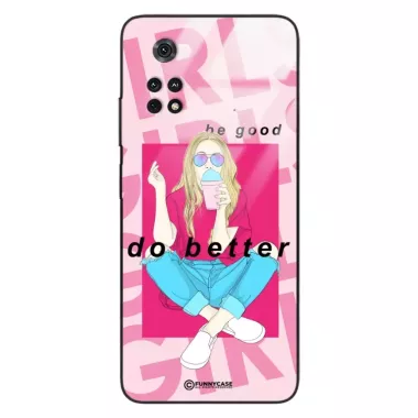 Etui Black Case Glass Hipster Babe do XIAOMI POCO M4 PRO 4G Styl Fashion ST_HIB117