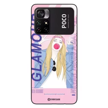 Etui Black Case Glass Hipster Babe do XIAOMI POCO M4 PRO 5G Glamour ST_HIB118