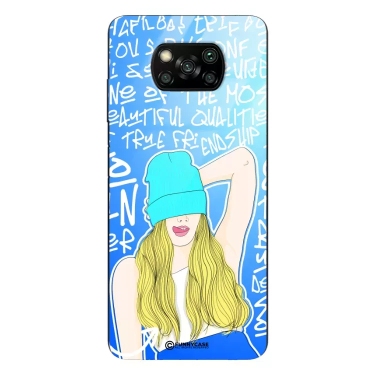 Etui Black Case Glass Hipster Babe do XIAOMI POCO X3 NFC Girl Power ST_HIB113