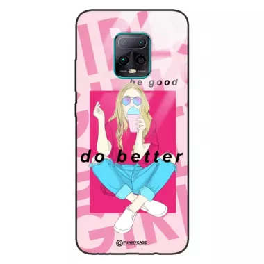 Etui Black Case Glass Hipster Babe do XIAOMI REDMI 10X 5G Styl Fashion ST_HIB117