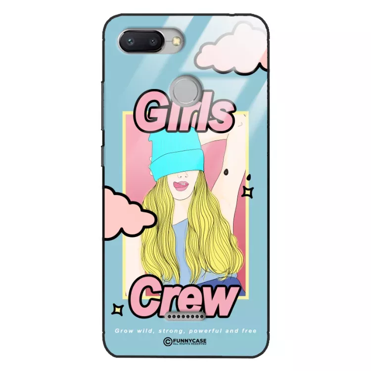 Etui Black Case Glass Hipster Babe do XIAOMI REDMI 6 Girl Power Pop Art. ST_HIB115