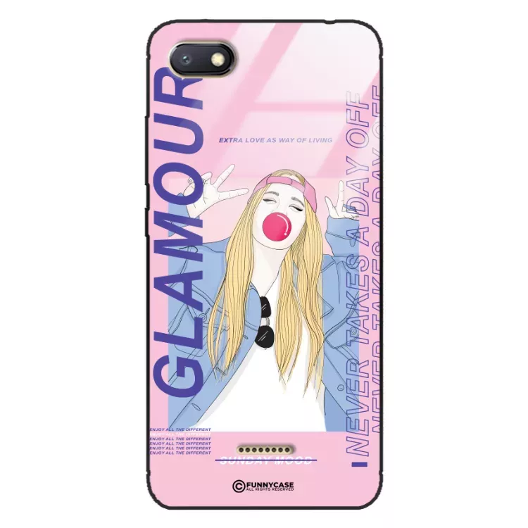 Etui Black Case Glass Hipster Babe do XIAOMI REDMI 6A Glamour ST_HIB118