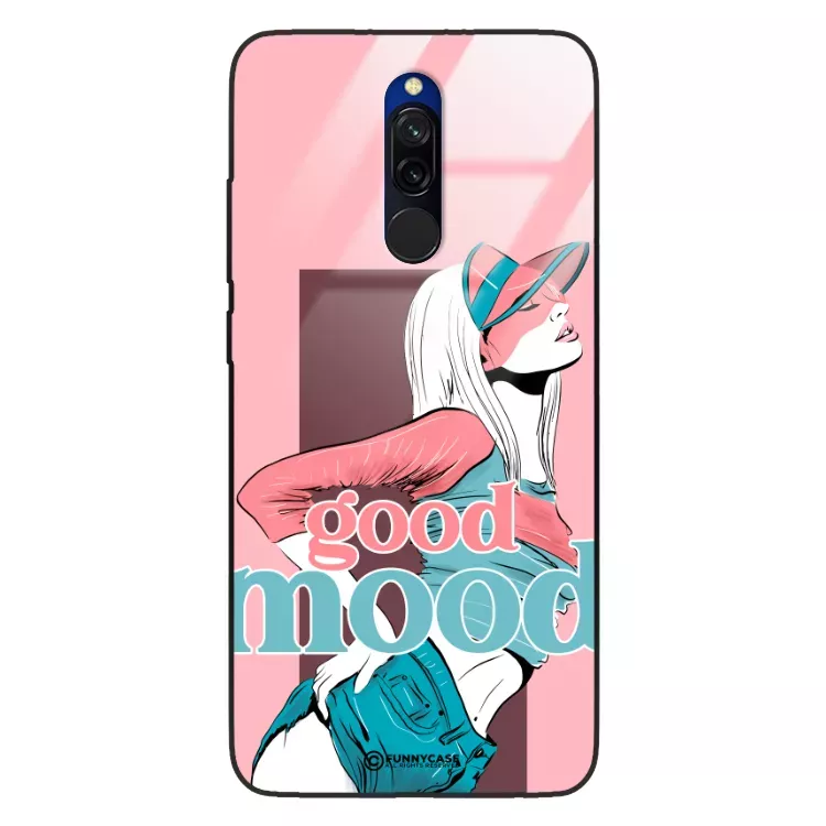 Etui Black Case Glass Hipster Babe do XIAOMI REDMI 8 Glamour ST_HIB123