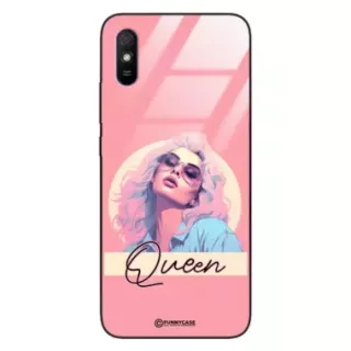 Etui Black Case Glass Hipster Babe do XIAOMI REDMI 9A Glamour Queen ST_HIB100
