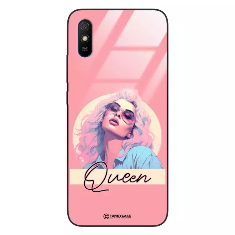 Etui Black Case Glass Hipster Babe do XIAOMI REDMI 9A Glamour Queen ST_HIB100