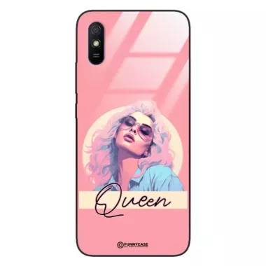 Etui Black Case Glass Hipster Babe do XIAOMI REDMI 9A Glamour Queen ST_HIB100