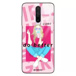 Etui Black Case Glass Hipster Babe do XIAOMI REDMI K30 Styl Fashion ST_HIB117