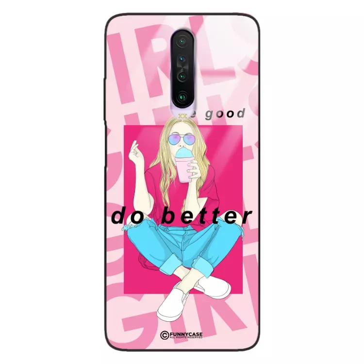 Etui Black Case Glass Hipster Babe do XIAOMI REDMI K30 Styl Fashion ST_HIB117