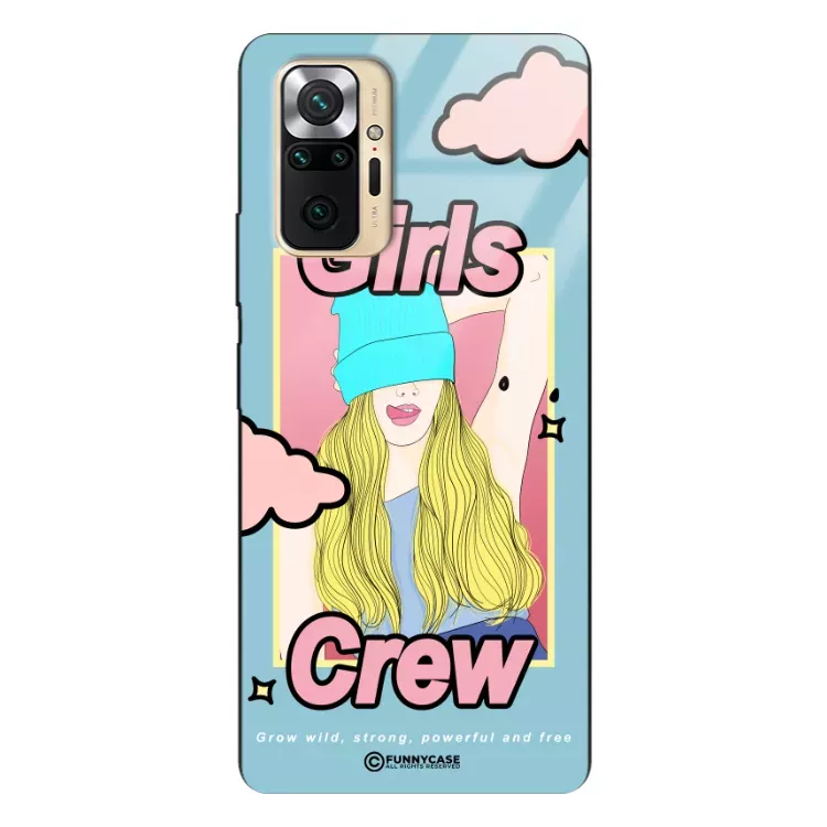 Etui Black Case Glass Hipster Babe do XIAOMI REDMI NOTE 10 PRO Girl Power Pop Art. ST_HIB115
