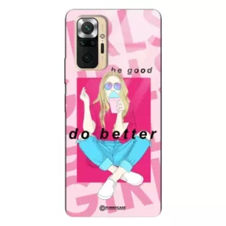 Etui Black Case Glass Hipster Babe do XIAOMI REDMI NOTE 10 PRO MAX Styl Fashion ST_HIB117