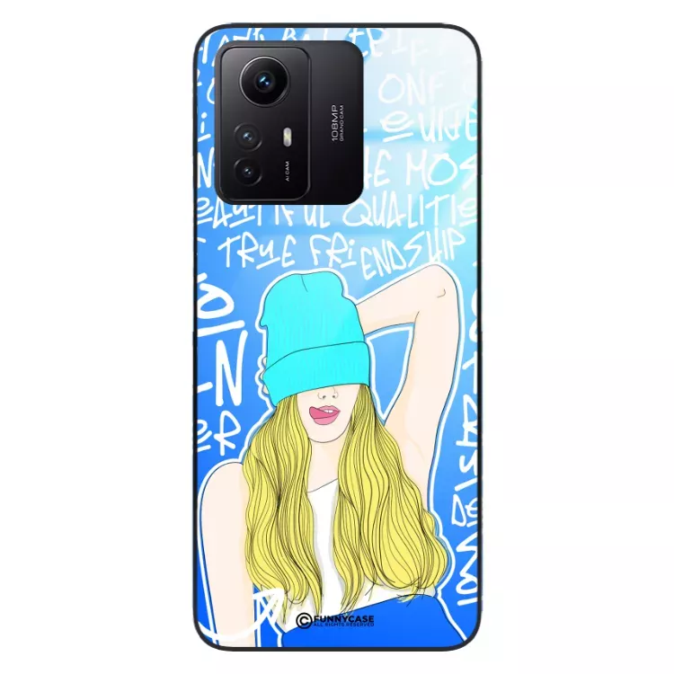 Etui Black Case Glass Hipster Babe do XIAOMI REDMI NOTE 12S 4G Girl Power ST_HIB113