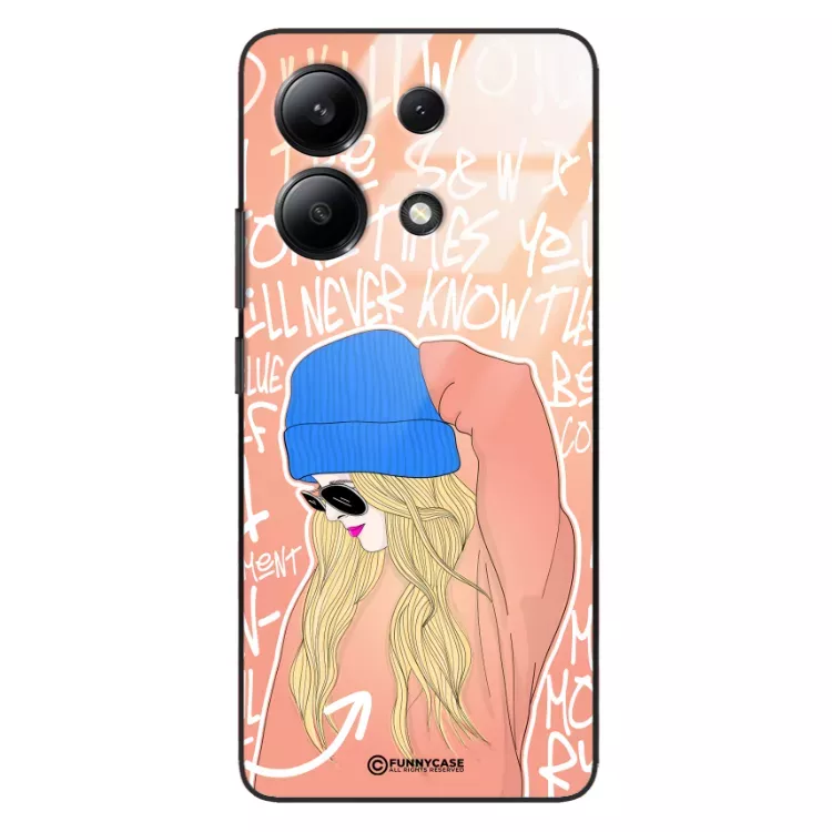 Etui Black Case Glass Hipster Babe do XIAOMI REDMI NOTE 13 Lifestyle ST_HIB114