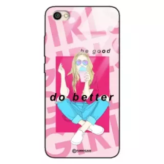 Etui Black Case Glass Hipster Babe do XIAOMI REDMI NOTE 5A Styl Fashion ST_HIB117