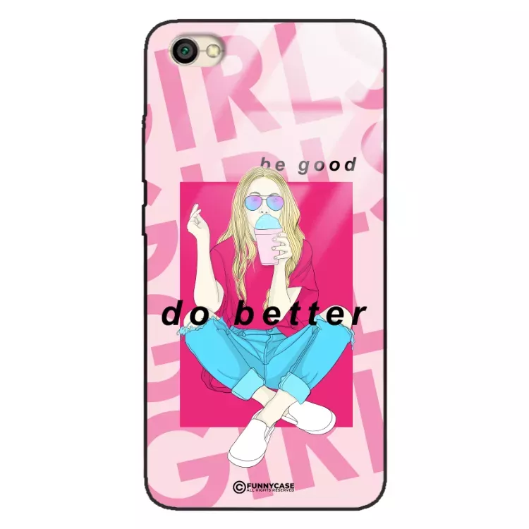 Etui Black Case Glass Hipster Babe do XIAOMI REDMI NOTE 5A Styl Fashion ST_HIB117