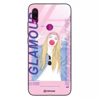Etui Black Case Glass Hipster Babe do XIAOMI REDMI NOTE 7 Glamour ST_HIB118