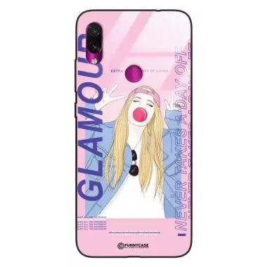 Etui Black Case Glass Hipster Babe do XIAOMI REDMI NOTE 7 Glamour ST_HIB118